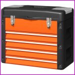 Coffre � outils vide - homcom - 4 tiroirs + rangement sup�rieur - acier / plastique - orange