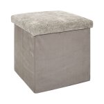 Coffre pouf pliable - home deco factory - emilia - marron