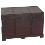 Coffre de rangement en bois design colonial 39x67x38cm poignees de transport laterales 04 0002496