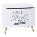 Coffre enfant blanc bois blanc 58x38cm - atmosphera createur dinterieur Coffre enfant blanc bois blanc 58x38cm - atmosphera createur dinterieur