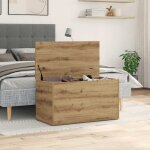 Coffre de rangement - chne artisanal - 84x42x46 cm - bois dingnierie - style contemporain