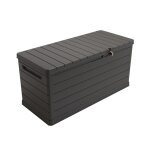 Coffre de rangement extérieur 350l - coffre de jardin gris 118. 5x52x57cm - poignées de transport - résistant ... Coffre de rangement extérieur 350l - coffre de jardin gris 118. 5x52x57cm - poignées de transport - résistant ...