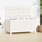 Coffre de rangement ext�rieur bdm - blanc 121x55x64 cm bois de pin deco j1193575