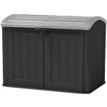 Coffre de rangement extrieur keter en rsine 2000 litres noir et gris - abri de stockage de jardin