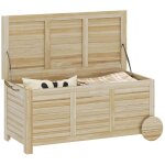 Coffre de rangement extrieur - outsunny - 185l - avec roulettes et bche intrieure - en bois - 110 ...
