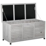 Coffre de rangement extérieur - outsunny - 283l - petites ouvertures en bas - 2 chaînes - en bois - 127 ... Coffre de rangement extérieur - outsunny - 283l - petites ouvertures en bas - 2 chaînes - en bois - 127 ...