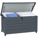 Coffre de rangement extrieur - outsunny - 311l - vrin  gaz roulettes et poigne - en acier galvanis ...