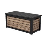 Coffre de rangement jardin 630l - collection signature - aspect bois douglas - keter