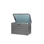 Coffre de rangement de jardin - beliani - cebrosa - métal - gris - vérin - serrure verrouillable - extérieur ... Coffre de rangement de jardin - beliani - cebrosa - métal - gris - vérin - serrure verrouillable - extérieur ...