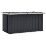 Coffre de rangement de jardin - jill - 129x67x65 cm - anthracite - acier galvanis� - ouverture facile ...