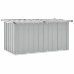 Coffre de rangement de jardin - jill - 129x67x65 cm - gris - acier galvanis� - ouverture facile - montage ...