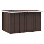 Coffre de rangement de jardin - jill - 149x99x93 cm - marron - acier galvanis� - ouverture facile