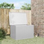 Coffre de rangement de jardin - vidaxl - 149x99x93 cm - gris - acier galvanis� - ouverture facile - assemblage ...