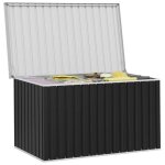 Coffre de rangement de jardin - wiens - 171x99x93 cm - anthracite - acier galvanis� - r�sistant � lhumidit� ...