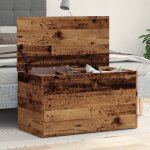 Coffre de rangement - vieux bois - 84x42x46 cm - bois dingnierie - style vintage