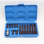 Coffret dembouts de vissage - zeaicos - 14 embouts - acier - 30 mm et 75 mm - 6 pans hexagonal