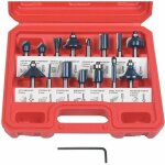 Coffret de 15 fraises dfonceuses 635 mm tige de 14quot outils de coupe en carbure de tungstne pour bois ...