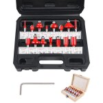 Coffret de 15 fraises tige de 6. 35mm 1 / 4 coupe - outils pour travail bois  pointe en carbure de tungstne ...