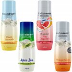 Coffret de 4 concentrs sodastream citron - citron vert + limonade + pamplemousse + orange - mangue