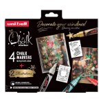 Marqueurs - uniball - chalk traditionnel - opaque - coffret de 4
