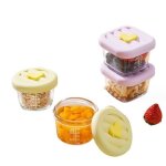 Coffret de 4 portions - verre - extra - rsistant - 130ml / 160ml - hermtique - adapt bb