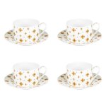 Coffret 4 tasses � th� avec sous tasses eleor 18 cl - table passion