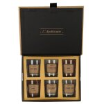 Coffret 6 bougies apothicaire parfums musc blanc ambre et fleur de coton