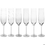 Coffret de 6 fl�tes � champagne graphik 19 cl - table passion