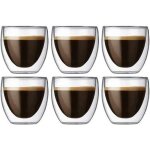 Coffret de 6 tasse  caf - expresso - espresso en verre - 80ml set - tasses  caf double paroi tasse ...