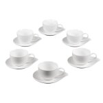 Coffret de 6 tasses  caf avec sous tasses 10 cl ptale - table passion