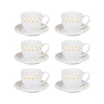 Coffret de 6 tasses  caf avec sous tasses marguerite 10 cl - table passion