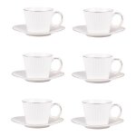 Coffret de 6 tasses � caf� avec sous tasses pure 9 cl - table passion