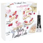 Coffret atelier - scrap cooking - number cake - multicolore - inox - gabarits 21 cm