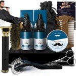 Coffret barbe homme 10 pièces comprenant baume à barbe brosse peigne rouleau double face tondeuse électrique ... Coffret barbe homme 10 pièces comprenant baume à barbe brosse peigne rouleau double face tondeuse électrique ...