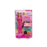 Coffret barbie pediatre - poupee blonde bebe accessoires - metier medical docteur medecin - set jouet ...