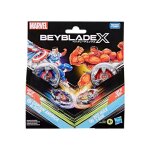 Coffret beyblade 2 toupies + 2 lanceurs : captain america 4 - 70gb contre red hulk 1 - 80r - type attaque ...