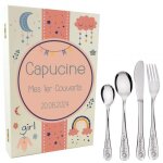 Coffret en bois couverts personnalisé bébé cadeau naissance gravuremod. pink cloud Coffret en bois couverts personnalisé bébé cadeau naissance gravuremod. pink cloud