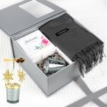 Coffret bougies parfum�es avec bougeoir rotatif et echarpe cachemire hivercadeau noel / anniversaire ...