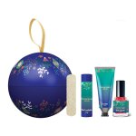 Coffret boule cosmtique parfum vanille ? vernis  ongles 5 ml + crme mains 30 ml + baume  lvres 35 ...