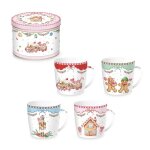 Coffret cadeau 1 mugs en porcelaine en boite m�tal 300 ml sweet christmas vendu � lunit� mod�le al�atoire ...