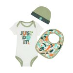 Coffret cadeau b�b� nike ensemble v�tement body bonnet et bavoir multicolore de 6 - 12 mois