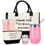 Coffret cadeau femme no�l - bougie avec sac fourre - tout toile pour meilleure amie s?ur coll�gue maman ...