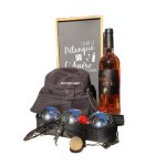 Coffret cadeau p�tanque 725g complet + 1 bouteille petite envie ros� c�tes de thongue 75cl.