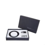 Coffret de ceinture avec eux boucles acier bross chabrand