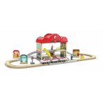 Coffret circuit de train - e3877 - rouge - portable poign�e - 40 pi�ces