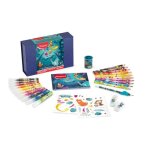 Coffret de coloriage - maped - jungle fever - 28 pi�ces - crayons & feutres jumbo - carnet & stickers ...