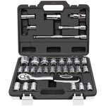Coffret douilles 1 - 2 et cliquet mallette  outils 32 pices chrome vanadium pour bricolage