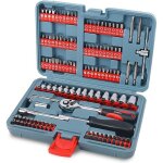 Coffret de douille - 126 pièces embouts et 1 / 4?clé à cliquet y compris 14 pièces douilles métriques ... Coffret de douille - 126 pièces embouts et 1 / 4?clé à cliquet y compris 14 pièces douilles métriques ...
