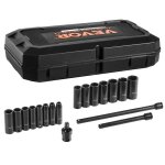 Coffret de douilles  choc profondes - vevor - mtrique 8 - 22 mm - 18 pices - pour lentretien des vhicules ...