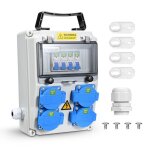 Coffret �lectrique de chantier 4�230 v ip54 16a coffret chantier r�partiteur mural avec disjoncteur distribute ...